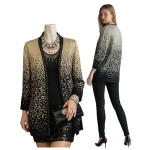 ALFRED DUNNER Leopard Twin Set - Ombre Metallic - Retro Glam - Women's Medium